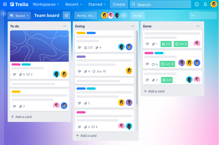 Asana vs Monday.com vs Trello: trello dashboard