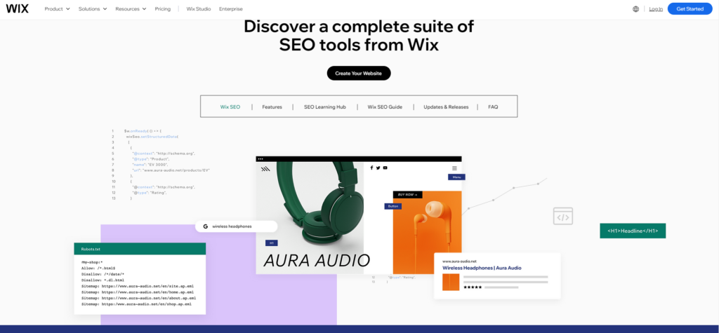 Webflow vs Wix: wix seo